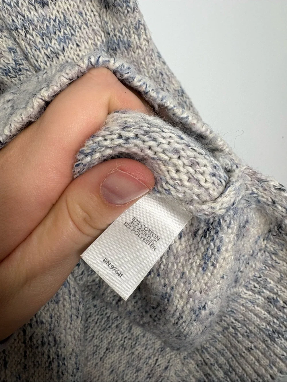 J Jill Sweater Womens Small Tall Pure Jill Marled Knit Rolled Neck Pullover